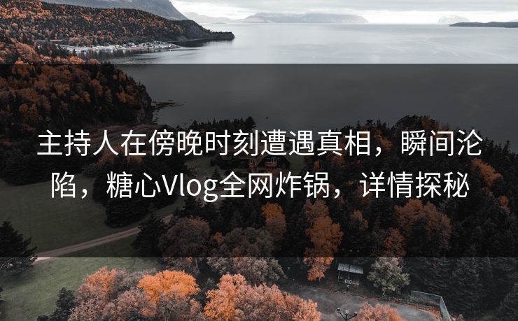 主持人在傍晚时刻遭遇真相，瞬间沦陷，糖心Vlog全网炸锅，详情探秘
