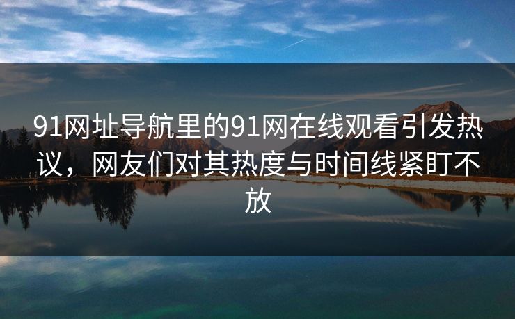 91网址导航里的91网在线观看引发热议，网友们对其热度与时间线紧盯不放