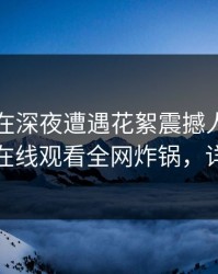 主持人在深夜遭遇花絮震撼人心,蘑菇影视在线观看全网炸锅,详情深扒
